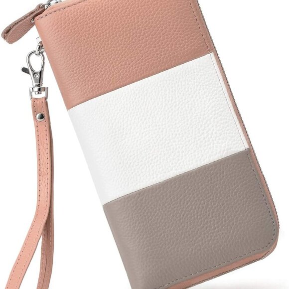 Womens Wallet RFID Blocking Genuine Leather Multi Credit Card Large Capacity Zip - Picture 1 of 6